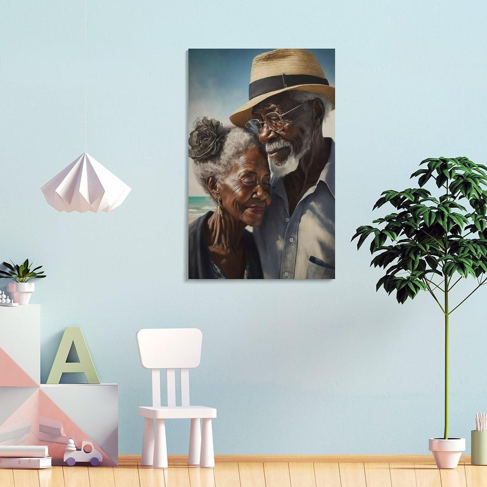RONGHUAN Retro Poster A Lifetime Together Black Couple Wall Art Canvas Poster Poster for Room Aesthetic Posters & Prints on Canvas Wall Art Poster for Room 08x12inch(20x30cm)