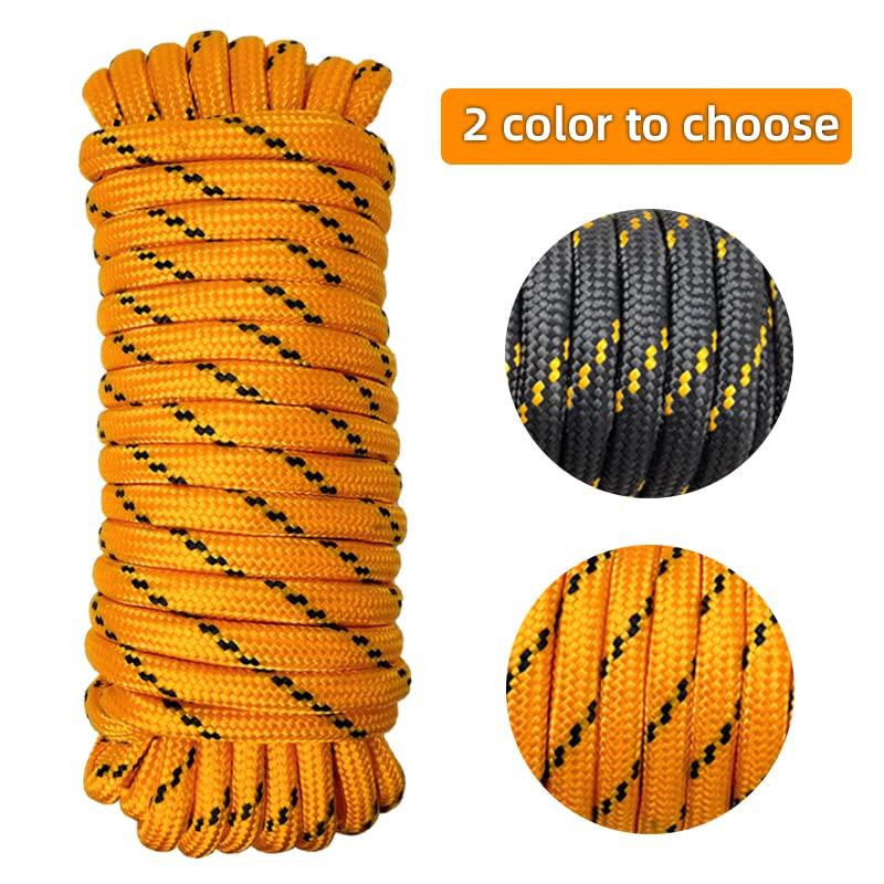 GIAHAND Diamond Braided Polypropylene Rope Nylon Rope Mix Thick Heavy Duty Ropes 1/2 inch 50ft High Strength Rope Perfect for Clothesrope Camping Hiking and Other Outdoor Activities Orange