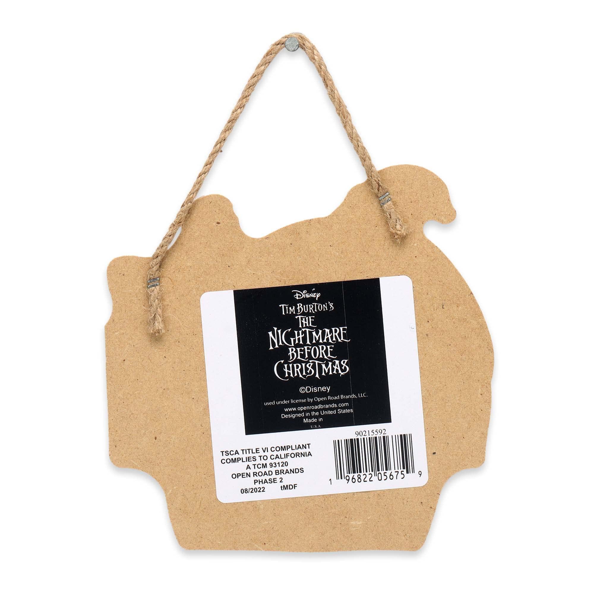 Open Road Brands Disney The Nightmare Before Christmas Roll the Dice Oogie Boogie Hanging Wood Wall Decor - Spooky Oogie Boogie Sign for Halloween