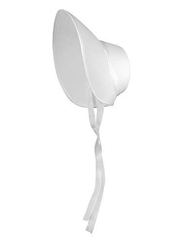 Nicky Bigs Novelties Nicky Bigs Novelties Adult Bonnet Old Fashioned Victorian Handmaids Hat- Women Pilgrim Bonnets Hats - Amish Colonial Bonnet Cap - Pioneer Prairie Felt Sun Hat Costume Accessories White