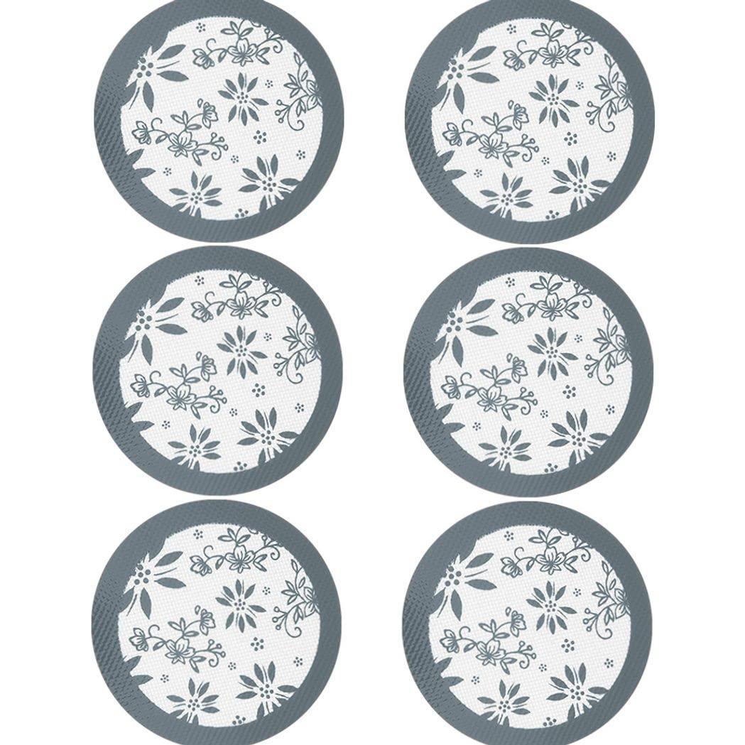 Generic 6 Pcs Silicone Pastry Mat, Counter Mats Baking Mats Dough Roll Mats Oven Liners Fondant/Pie Mats for Bread Making Tools And Supplies, Dough Rolling mat, Pie Crust, Fondant Mat (White+Grey)