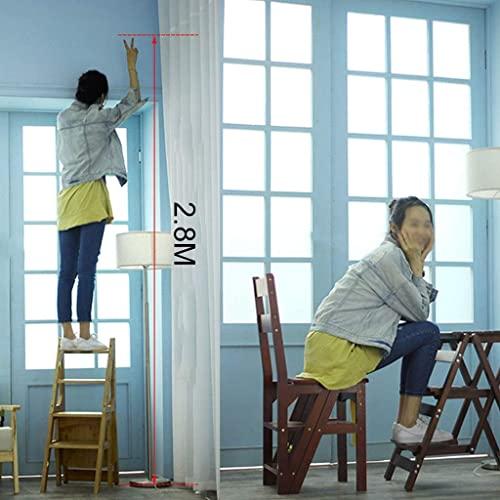 OKUOKA Step Stool Solid Wood Ladder Stool Folding Fold Up Library Steps Stool Multifunctional Wooden Shelving Ladder for Kitchen Office Use Ladder Chair (C)
