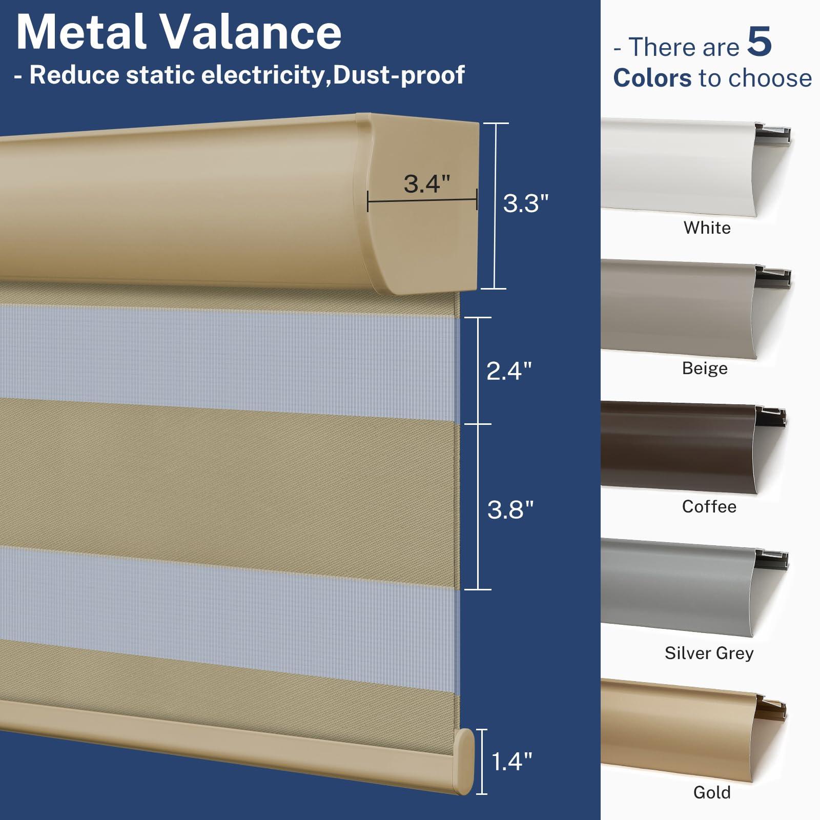 Keego Keego Motorized Blinds with Remote Zebra Blinds for Windows Electric Smart Blinds Compatible with Alexa in Home Office Living Room(Blackout,Sand,31Wx64H)