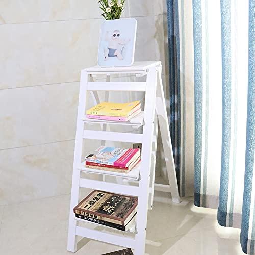 LUNEZY Wooden Folding Step Ladder Folding Step Stool for Adults & Kids Kitchen Ladders Small Foot Stools Portable Shoe Bench/Flower Rack Durable