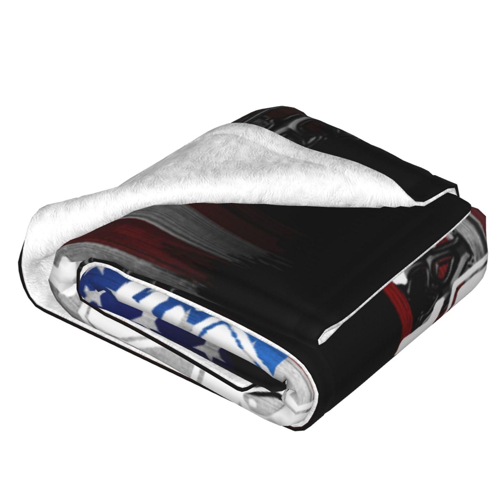 Wxenaiedk American Flag EMS Star of Life EMT Paramedic Medic Throw Blanket for Couch Sofa Or Bed Throw Soft Fuzzy Plush Blanket