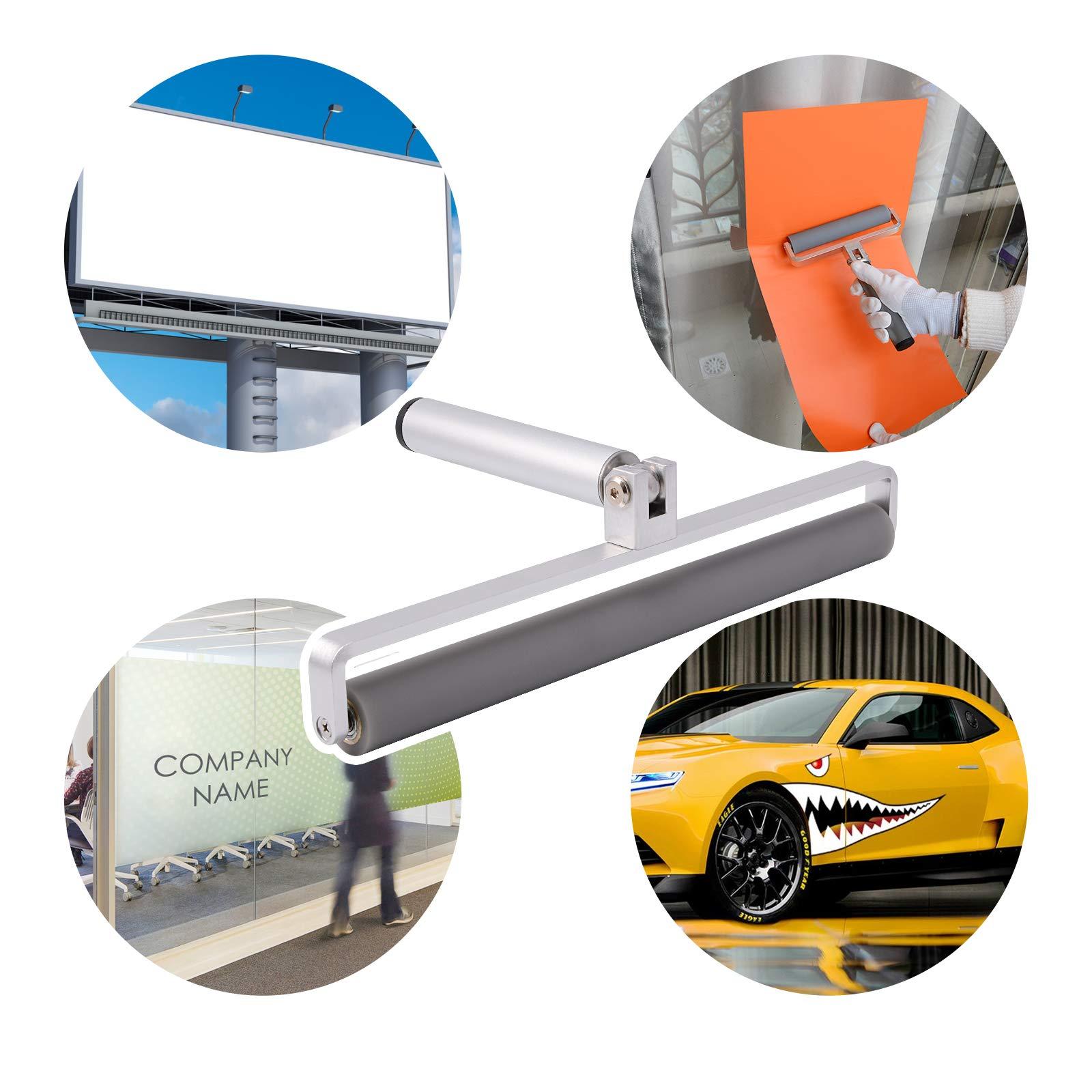 Gomake Gomake 12 Inch Rubber Pasting Roller Squeegee Rolling Wheel Power Cleaner Rubber Rollers for Crafting, Glue Roller Paint Brush for Printmaking Stamping Gluing, Anti Skid Tape Construction