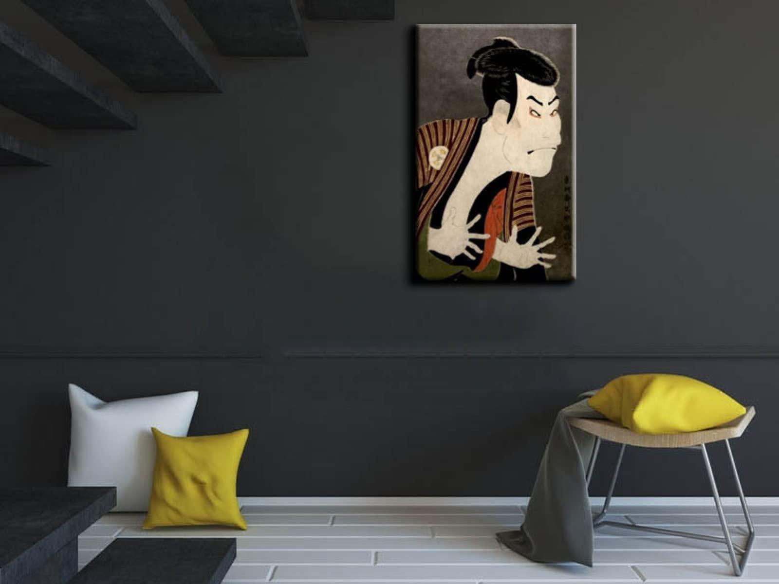 AiLai Tshsai Sharaku-tani Oniji III in the Role of the Servant Edobei (1794) Canvas Wall Art Poster Home Decor Ready to Hang(80x124cm 31\"x49\",Framed)