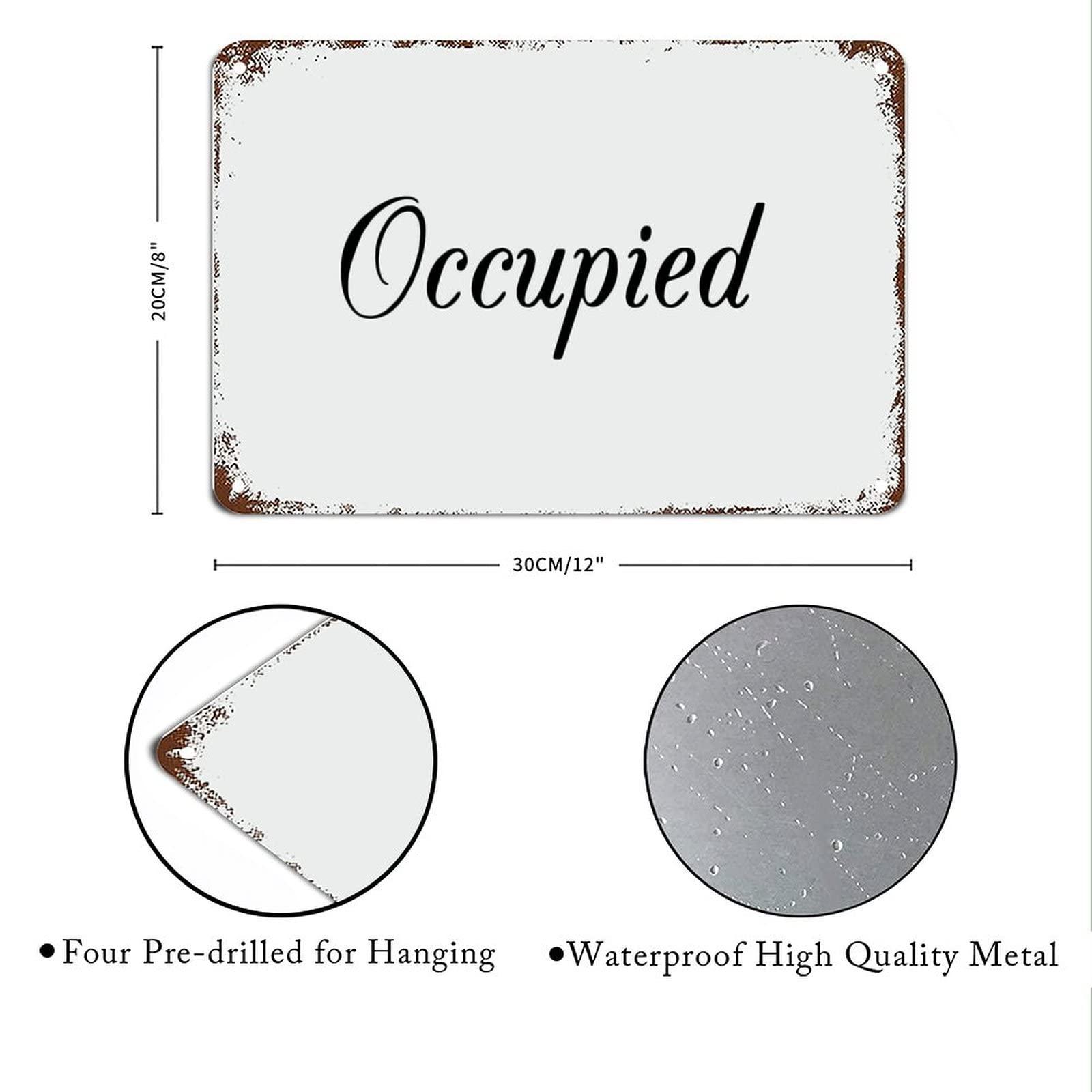 Generic Occupied Sign Bathroom Door Sign Toilet Signs with Quotes Metal Sign Motivational Wall Art Rustic Wall Decorations for Living Room Kitchen Wall Hanging Signs Wall Sign 8x12 inch