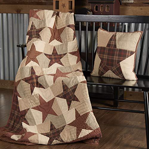 VHC Brands VHC Brands Primitive Classic Country Pillows & Throws - Abilene Star Red Quilted Throw
