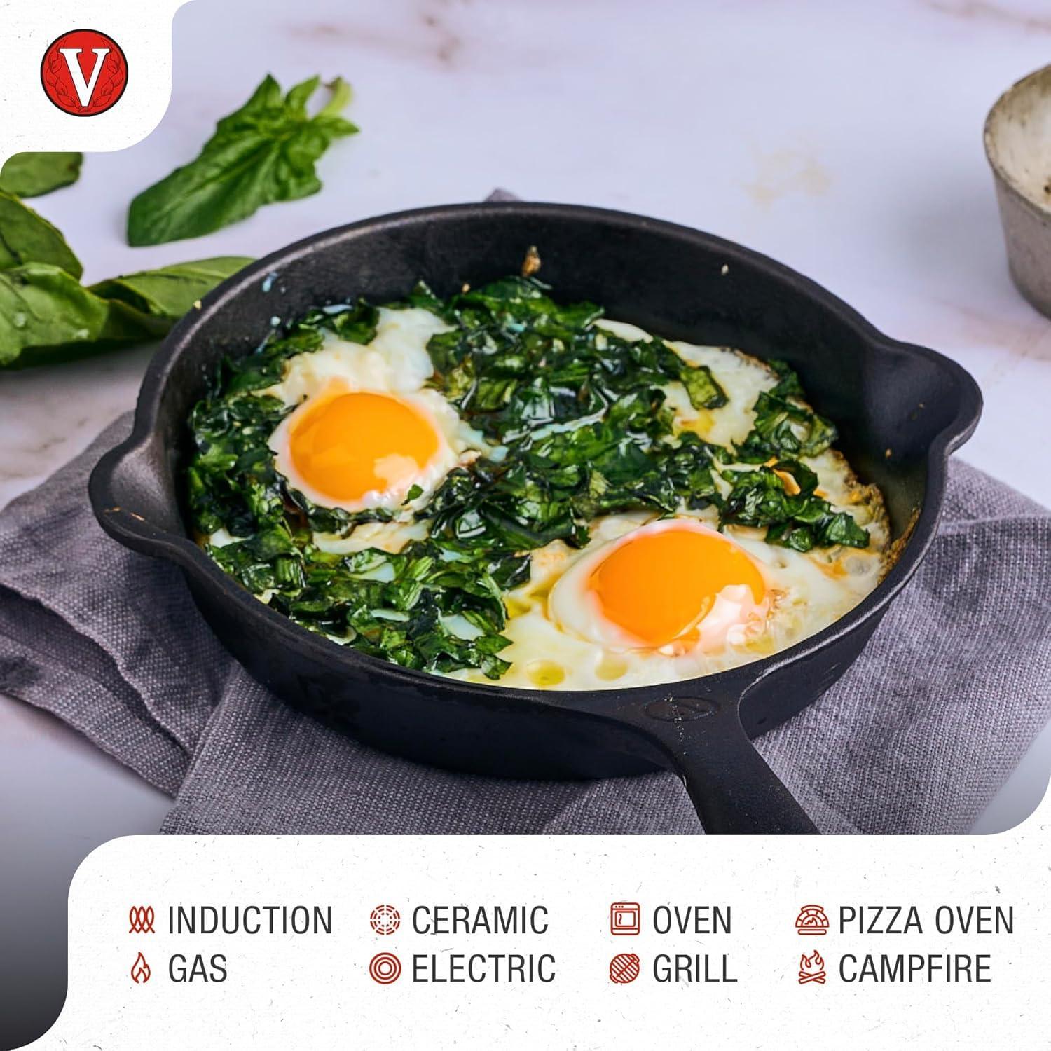 Victoria Victoria 6.5 Inch Mini Cast Iron Skillet. Small Frying Pan,Seasoned with 100% Kosher Certified Non-GMO Flaxseed Oil (SKL-206)