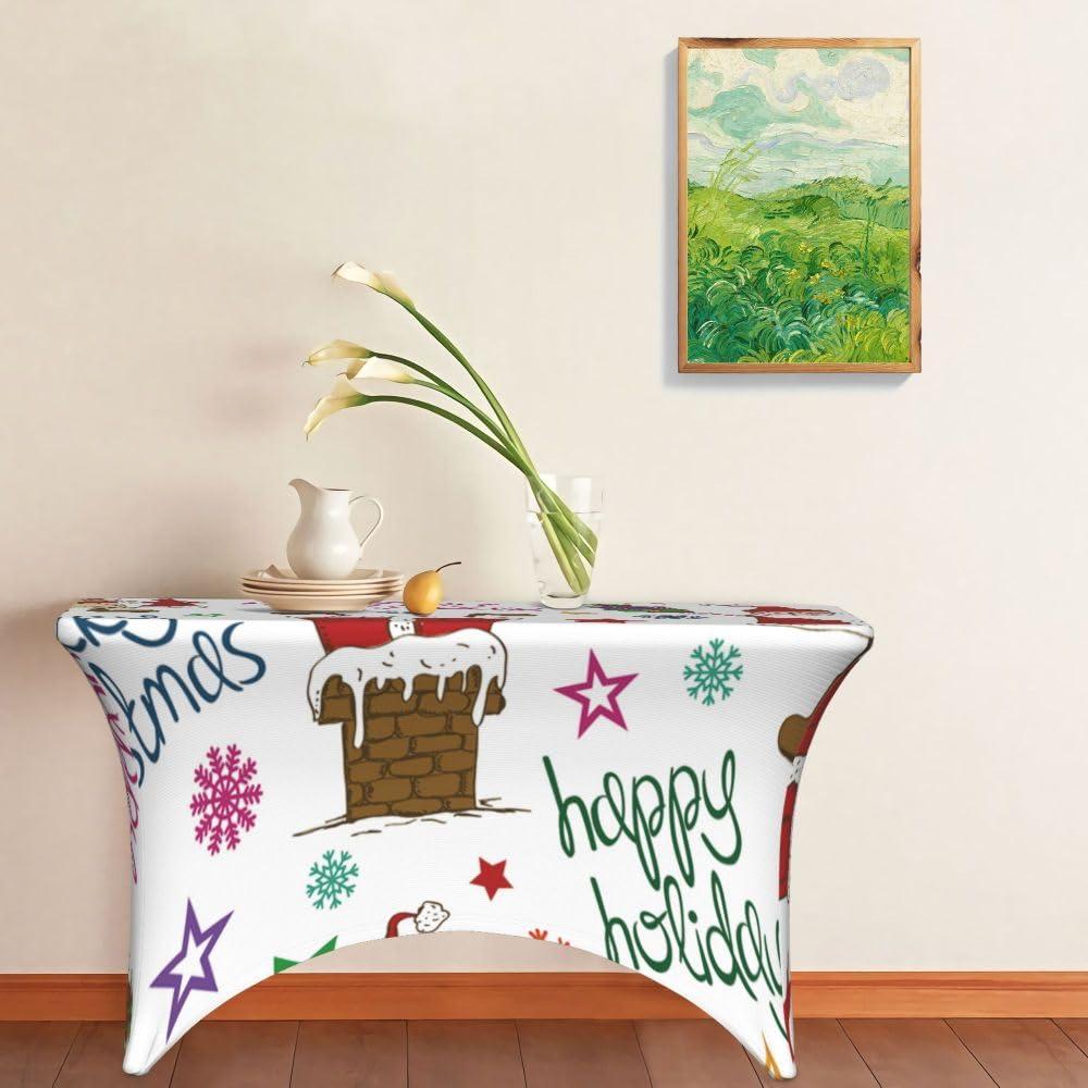 GSORIOP GSORIOP Custom Tablecloth with Business Logo Text, Personalized Table Cloth Customized Fitted Table Cloth Rectangle Polyester Table Covers for Events Birthday Wedding Anniversary, White-4FT