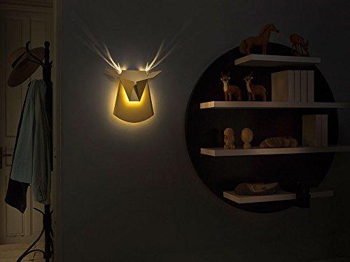 Popup Lighting Popup Lighting Elegant Aluminum Wall LED Light Deer Head Fixture Electricity Hardwire in Black