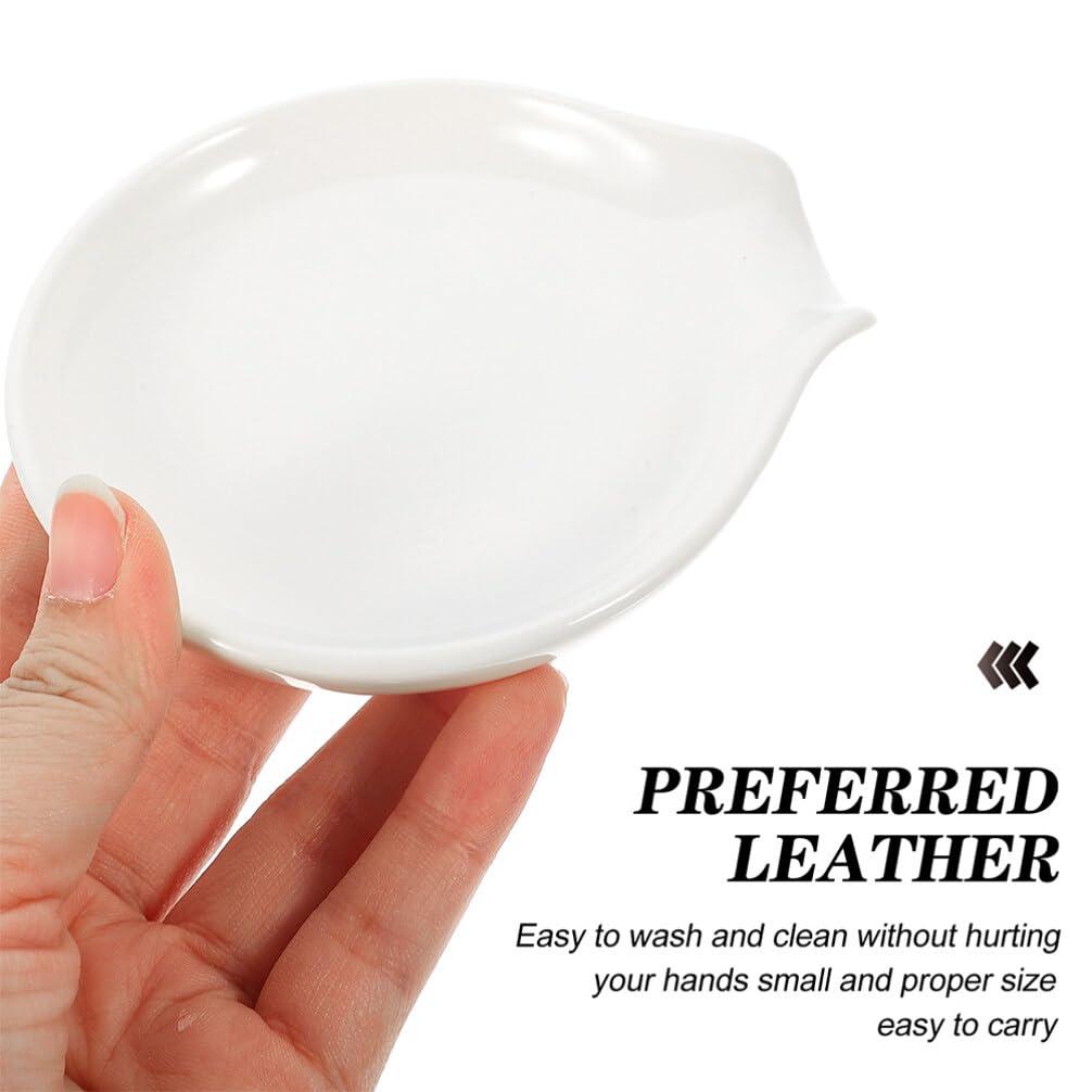 Luxshiny Luxshiny Ceramic Spoon Rest, 4pcs Spoon Holder Coffee Spoon Rest Spoon Cradle Kitchen Spatula Rest Tea Bag Coaster for Countertop Utensils Tongs Cooking Spoon