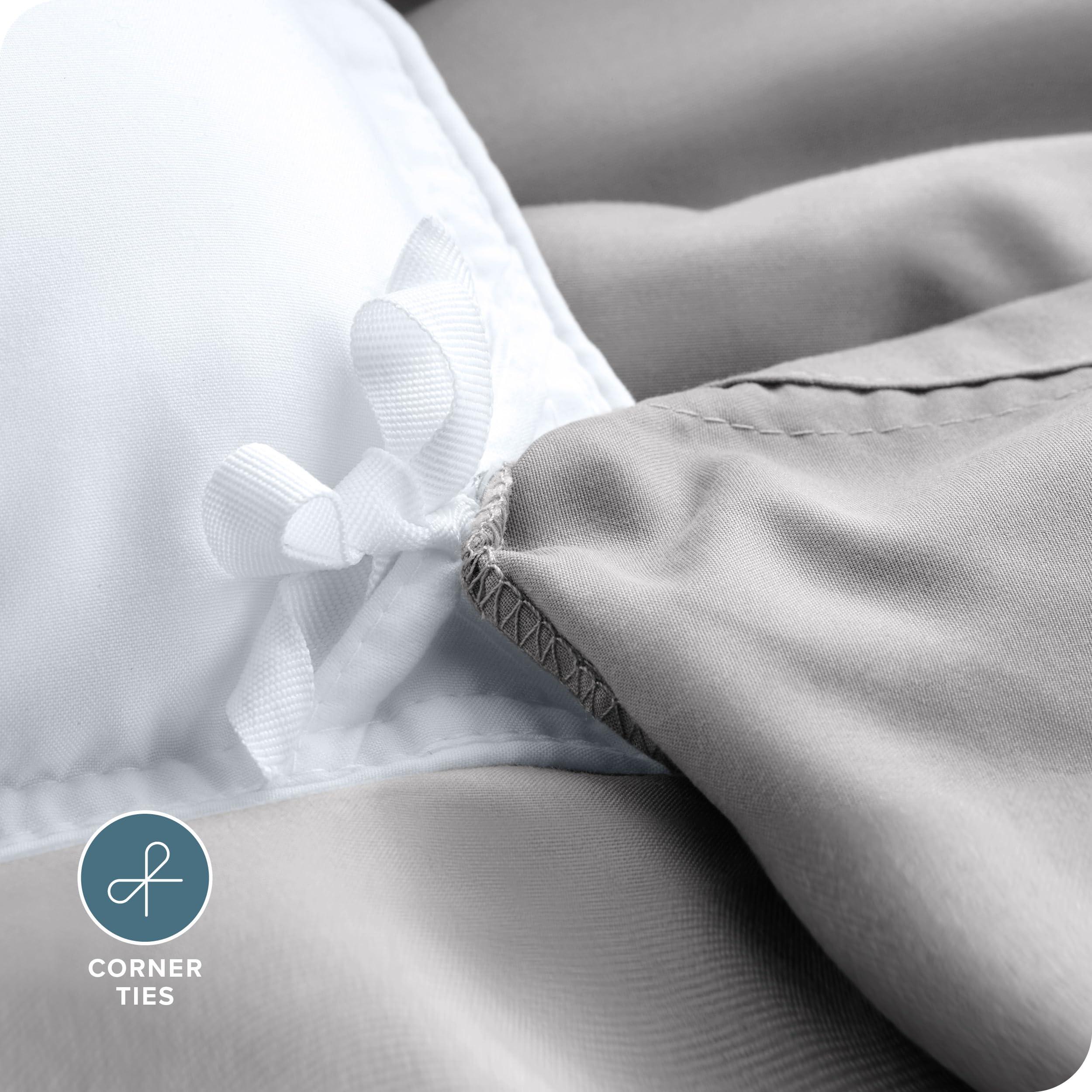 Bare Home Bare Home Bedding Duvet Cover Queen Size - Premium 1800 Super Soft Duvet Covers Collection - Lightweight, Cooling Duvet Cover - Soft Breathable Bedding Duvet Cover (Queen, Light Grey)