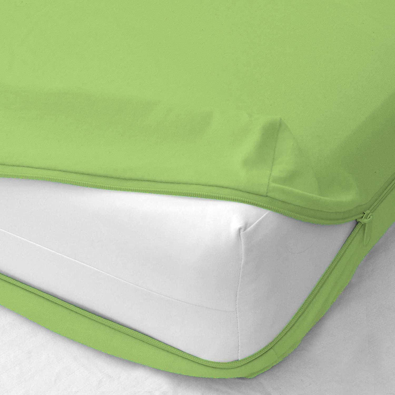 Selection Bedding Soft Zipper Fitted Sheet 1000 Thread Count Twin XL Size 14 Inches Deep Brushed Egyptian Cotton Fitted Sheet Green 39 x 80 Inches Bottom Sheet Twin XL Size Bed