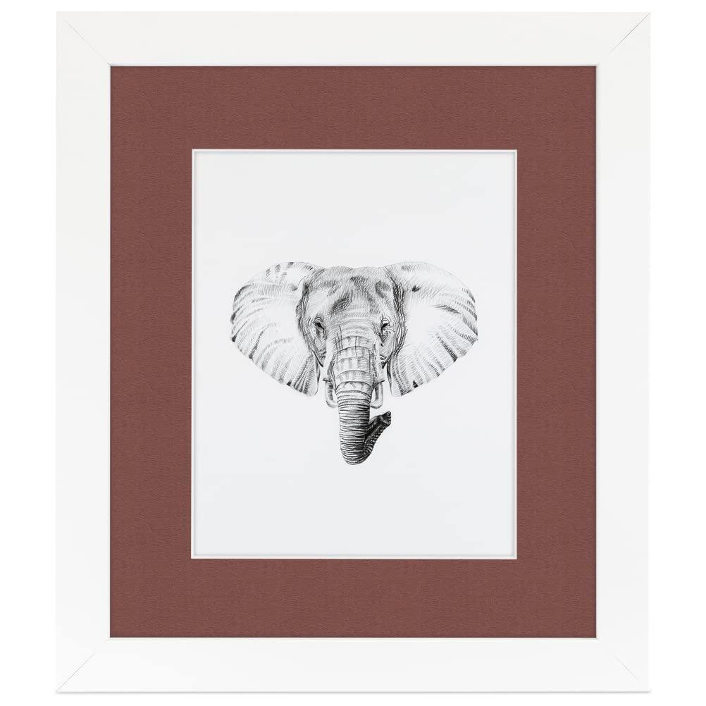 ArtToFrames ArtToFrames 17x35 inch Satin White Frame Picture Frame with 2 Inch Single Brique Mat, SingleMat-FRBW26074-17x35-760