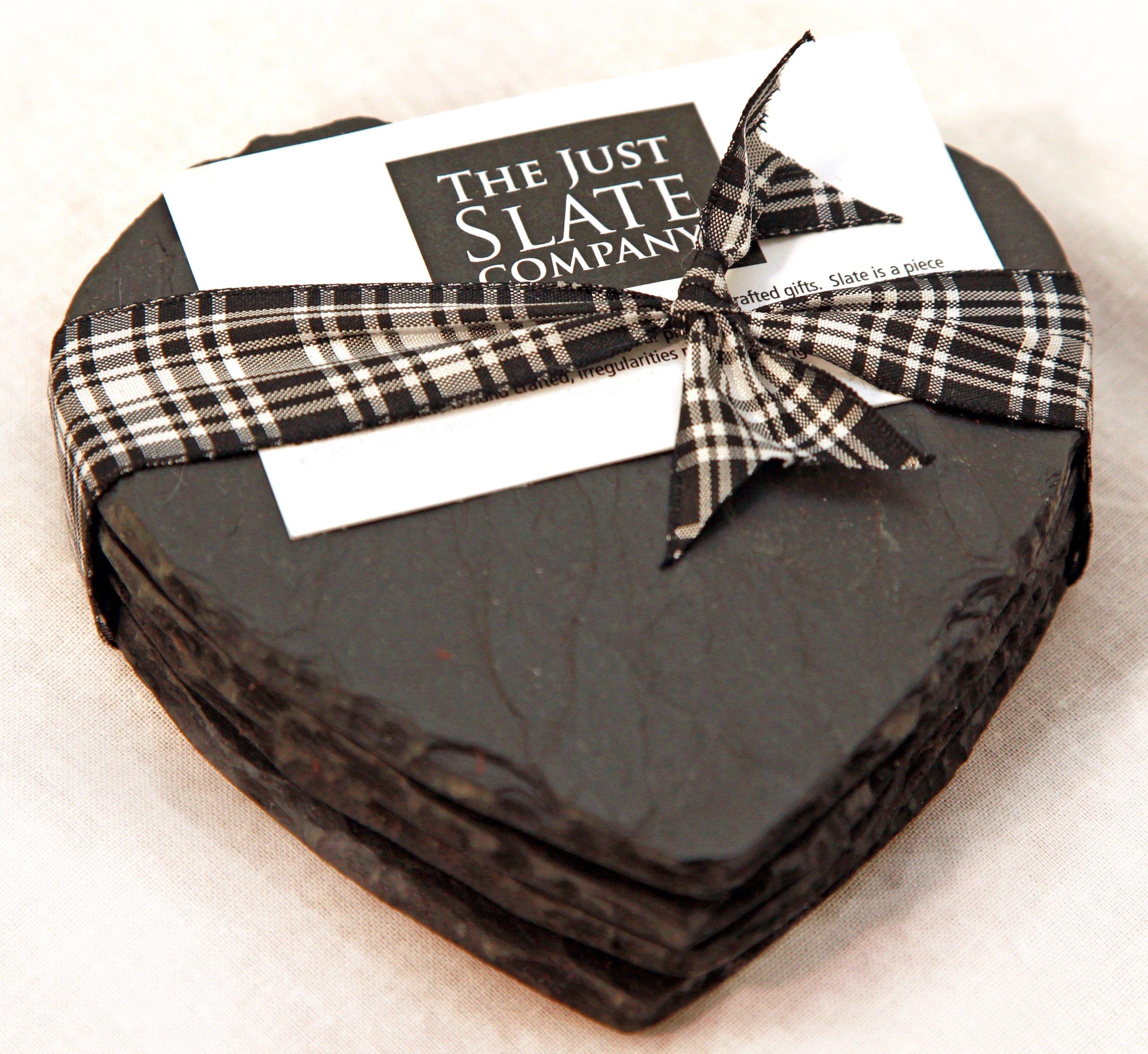 The Just Slate Company The Just Slate Company Heart Coasters (Set of 4),Black