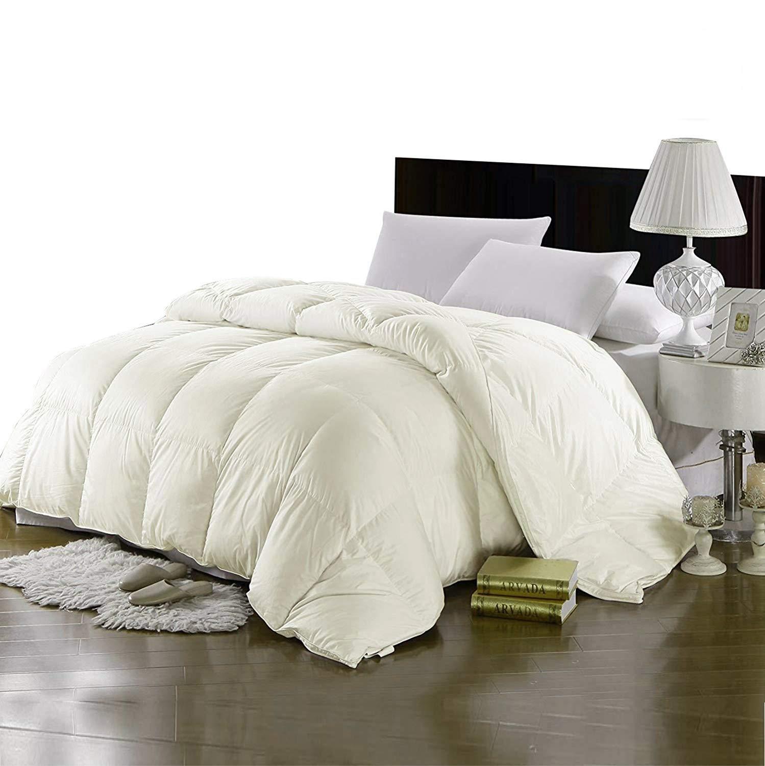 Sheets N More Soft Bed in Bag 1200 Series Egyptian Cotton 7 Piece 500 GSM Warm Comforter Set ( Comforter + Flat Sheet + Fitted Sheet 19\" Deep + 4 Pillow Cases ) Bedding Set Oversized Queen Ivory