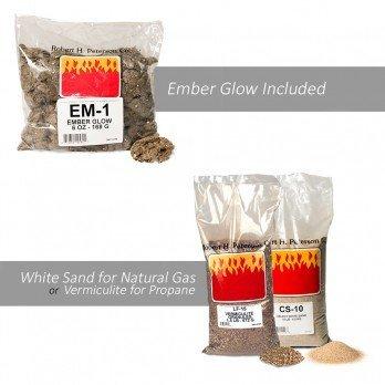 RealFyre Peterson Real Fyre 18-inch Mountain Birch Log Set with Vented G45 Dual- Flame Burner - Match-Light (Natural Gas)