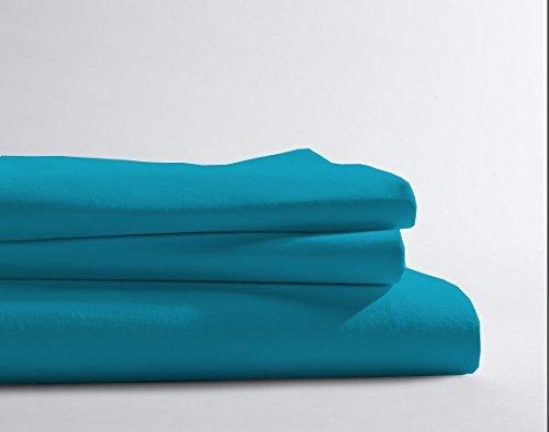 HR Luxury Linen HR Luxury Linen Fitted Sheets - 400 Thread Count 100% Cotton 1-Piece Fitted Sheet 24 Inch Deep Pocket Solid (Full XL, Turquoise Blue)