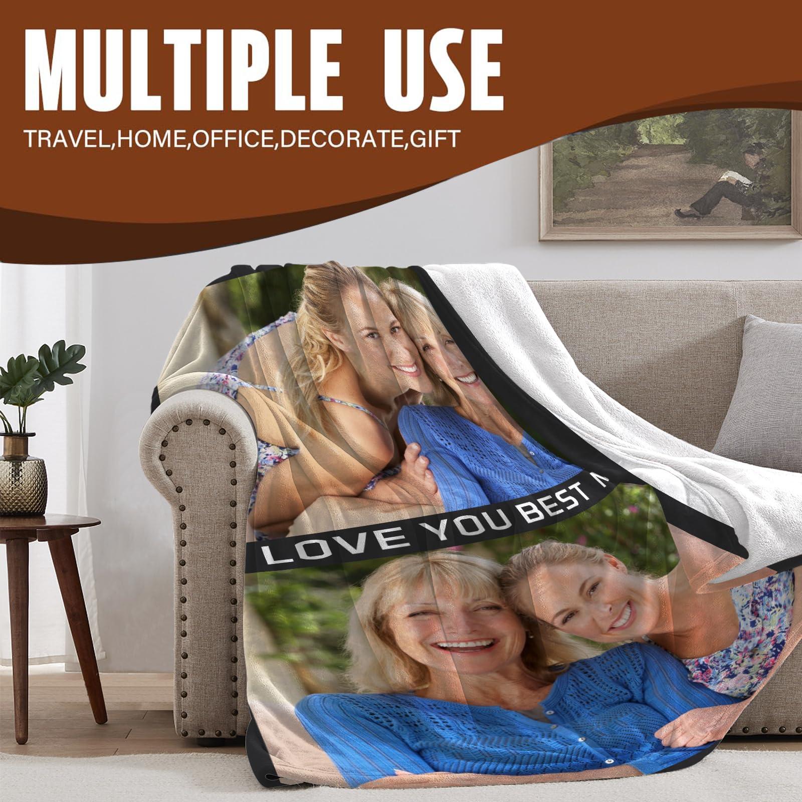 Generic Generic Mom Blanket for Mother Custom Photo Blanket with Photos Personalized Soft Flannel Mothers Blanket Birthday Gifts for Mother 50x60 Inch