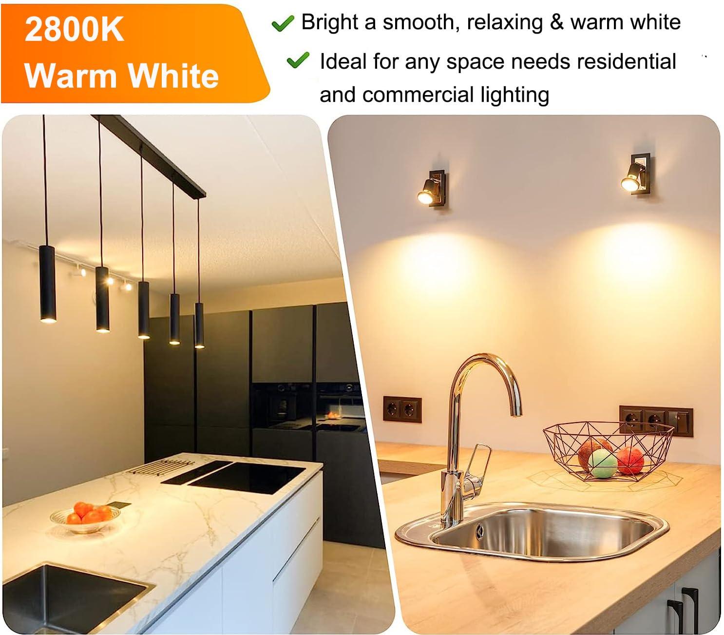 Vinaco Vinaco GU10 Bulb, 6 Pack Halogen GU10 120V 50W Candle Warmer Bulb Dimmable, MR16 GU10 C 120V 50W Bulb 2800K Warm White, GU10 Halogen Bulb for Candle Warmer Lamp Replacement, GU10 Track Lighting Bulbs