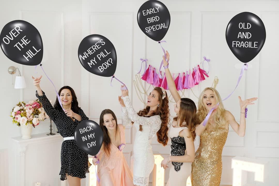 Drunk Doll Cake Toppers Funny Abusive Balloons | Fun Decoration for Adult Birthday Party (8 Pack Rated E)