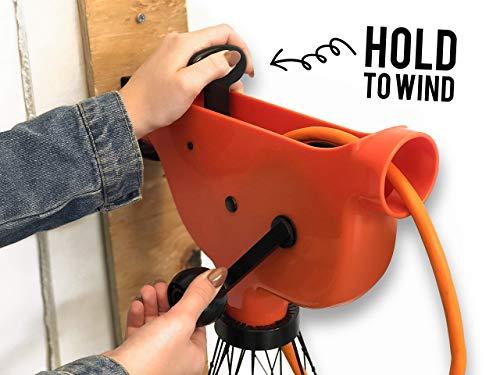 Chromex Chromex Wall Mounted Extension Cord Winder Organizer with 2 Fixed and 1 Swivel Wall Mount Brackets, Portable from Wall to Wall