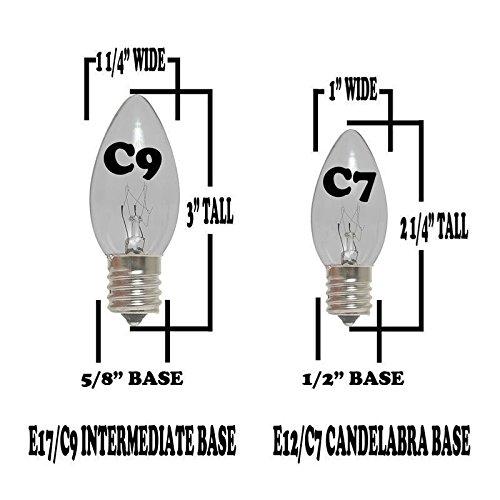Novelty Lights Novelty Lights 25 Pack C7 LED Ceramic Outdoor Patio Party Christmas Replacement Bulbs, White, 3 LED\'s Per Bulb, Plastic, Energy Efficient