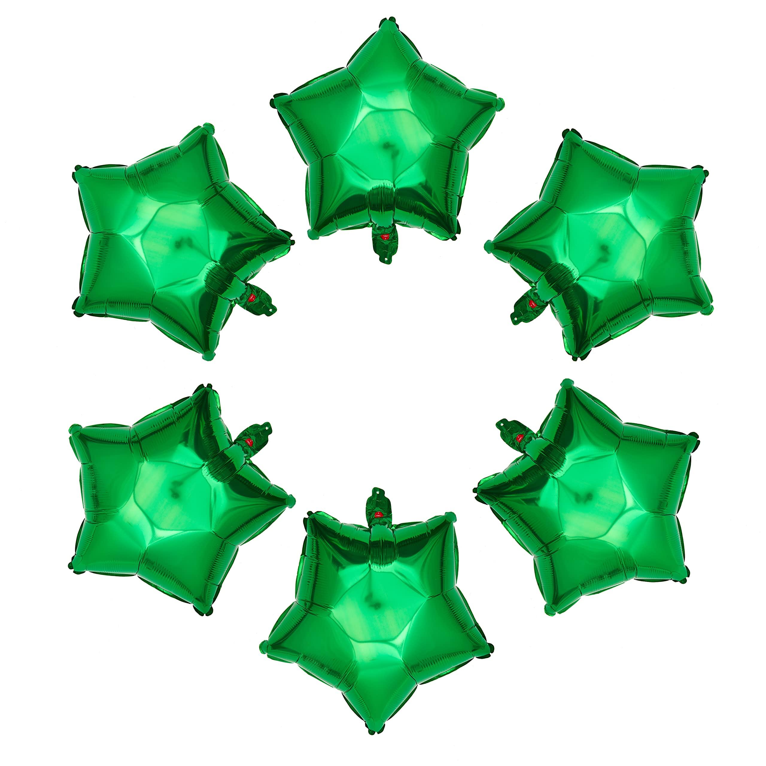 MEPDNGN Green Star Shape Foil Balloon, 10pcs Big Mylar Helium Balloons for Birthday Party Wedding Party Decoration 18 Inch