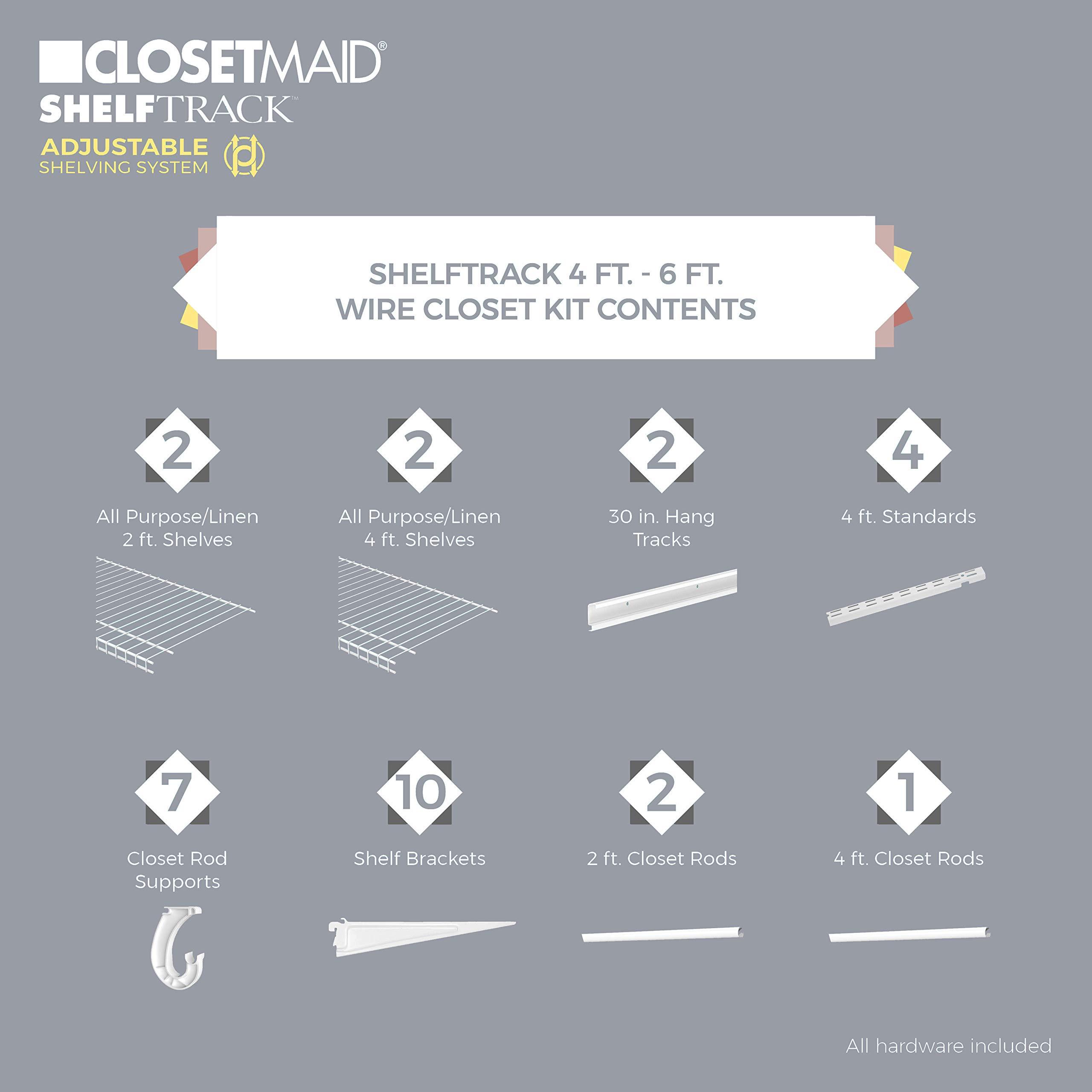 ClosetMaid ClosetMaid Wire Closet Organizer System, 3 Shelves, Minimalist Style, Wire Mesh Shelving Unit, Rust Resistant, 10.68"D x 18.39"W x 12"H, White