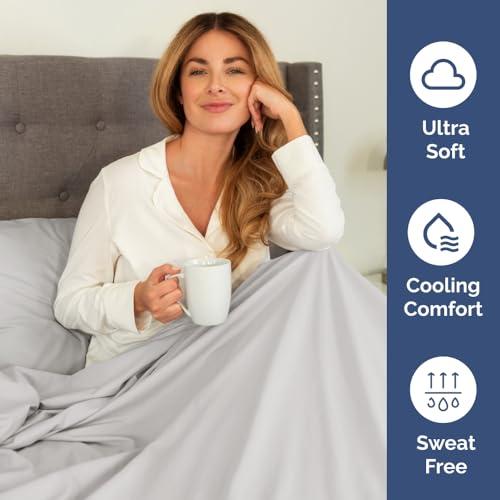 CGK Unlimited Extra Deep Pocket King Sheets - 4 Piece Breathable & Cooling Bed Sheets - Hotel Luxury Bed Sheet Set - Soft, Wrinkle Free & Comfy - Easily Fits Extra Deep Mattresses - Deep Pocket French Grey Sheets