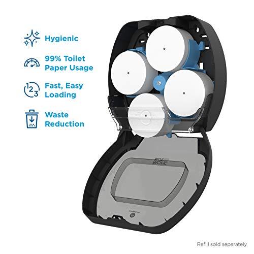 Georgia-Pacific Georgia-Pacific Blue Ultra 4-Roll Coreless Toilet Paper Dispenser by PRO , Smoke, 56602, 17.20\" W x 5.50\" D x 16.00\" H