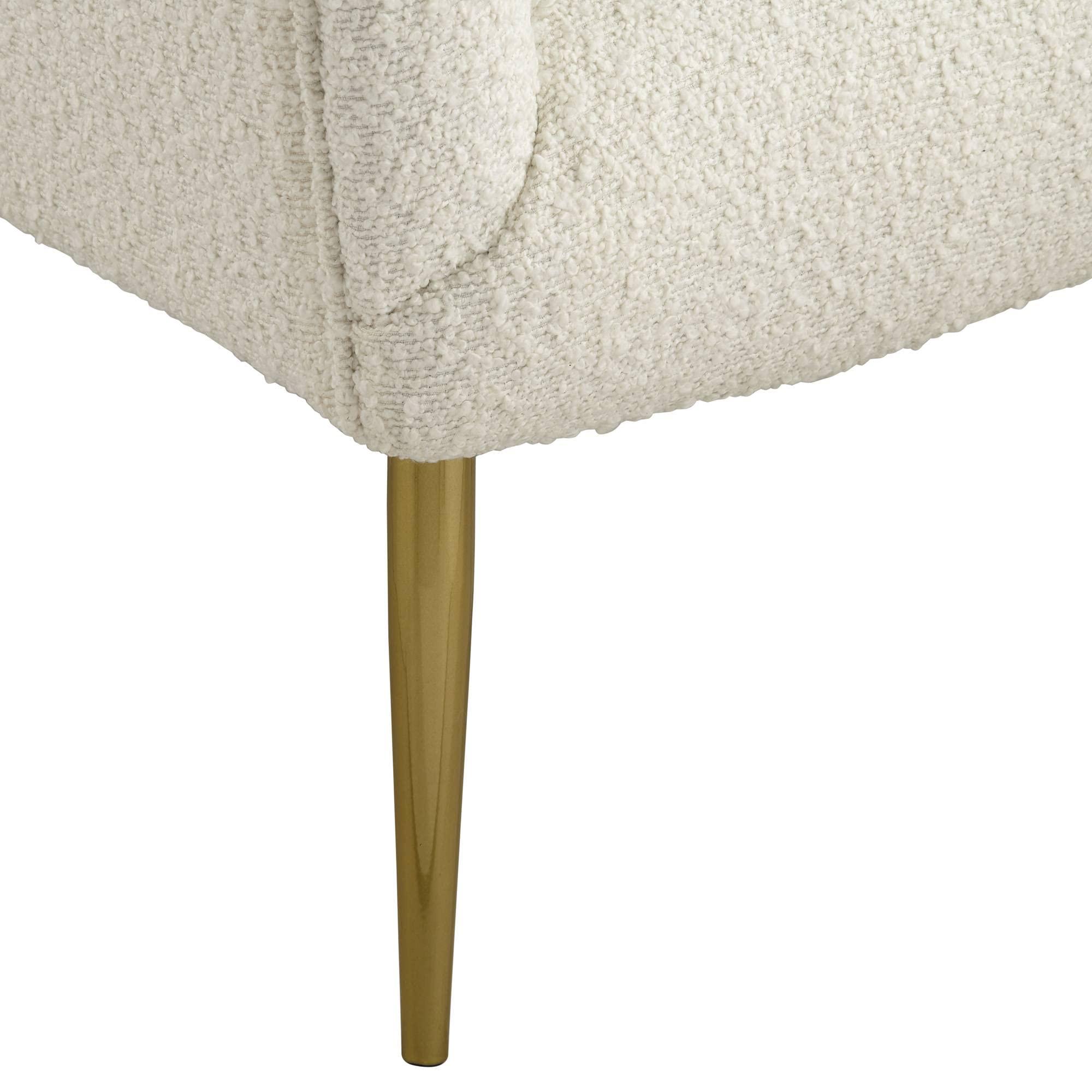 55 Downing Street 55 Downing Street Lina White Sheep Accent Chair with Gold Legs