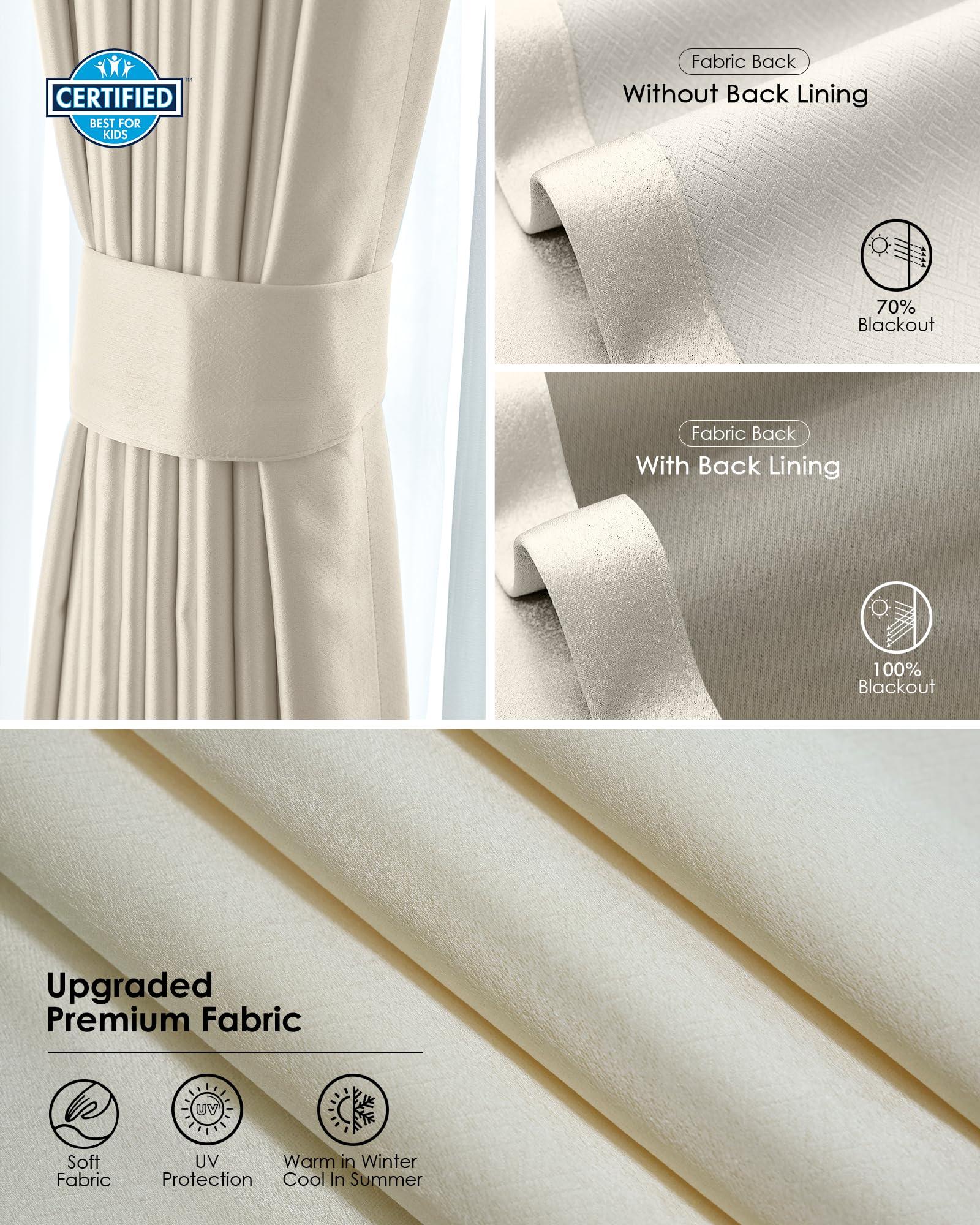 Yoolax Yoolax Smart Retractable Curtain Compatible with Alexa and Google Home, Motorized Curtain Hardwired with Remote Customized Size (Champagne)