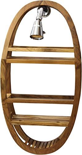 AquaTeak AquaTeak Patented Moa Shield Oval Teak Shower Organizer