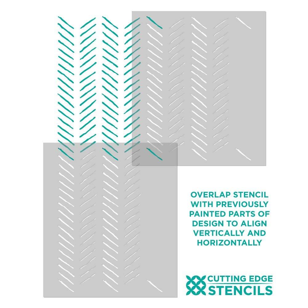 Cutting Edge Stencils Hand Drawn Chevron Wall StencilGeometric Stencil for Painting Walls Modern Stencils for Easy DIY Dcor Reusable Laser Cut Wall Stencil - Exclusive Stencil Designs from Cutting Edge Stencils