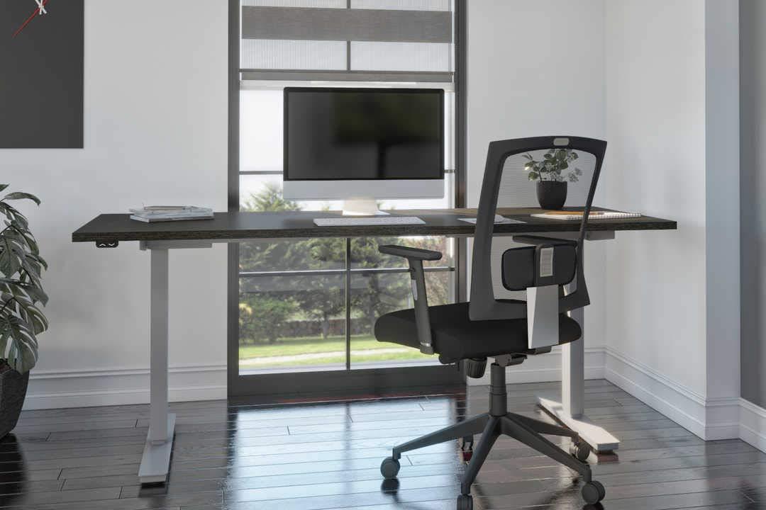 Bestar Bestar Upstand Standing Desk, Ergonomic Electric Table for Home Office, 72W x 30D, Deep Grey