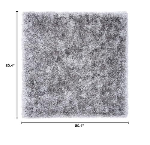 Safavieh SAFAVIEH Vegas Shag Collection 6\'7\" Square Grey VGS868F Solid Area Rug