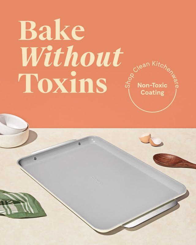 Caraway Caraway Non-Stick Ceramic Baking Sheet - Naturally Slick Ceramic Coating - Non-Toxic, PTFE & PFOA Free - Perfect for Baking, Roasting, and More - Large (18\" x 13\") - Sage
