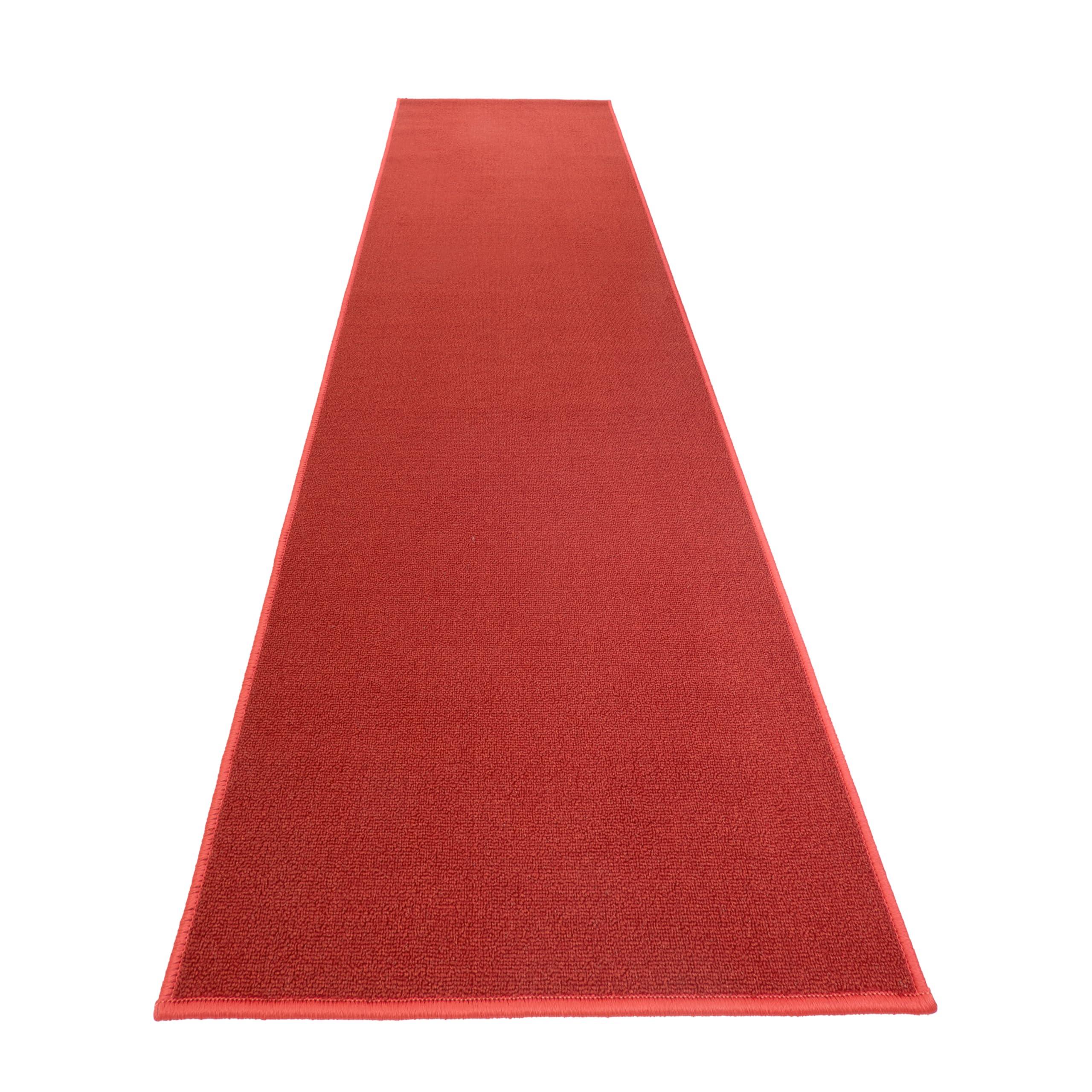 RugStylesOnline Custom Size Hallway Runner Rug Solid Red (10 Feet Length x 36 Inch Width) Made to Order Non Slip Rubber Backing Rug Runners, Extra Long Runner Rugs for Hallways