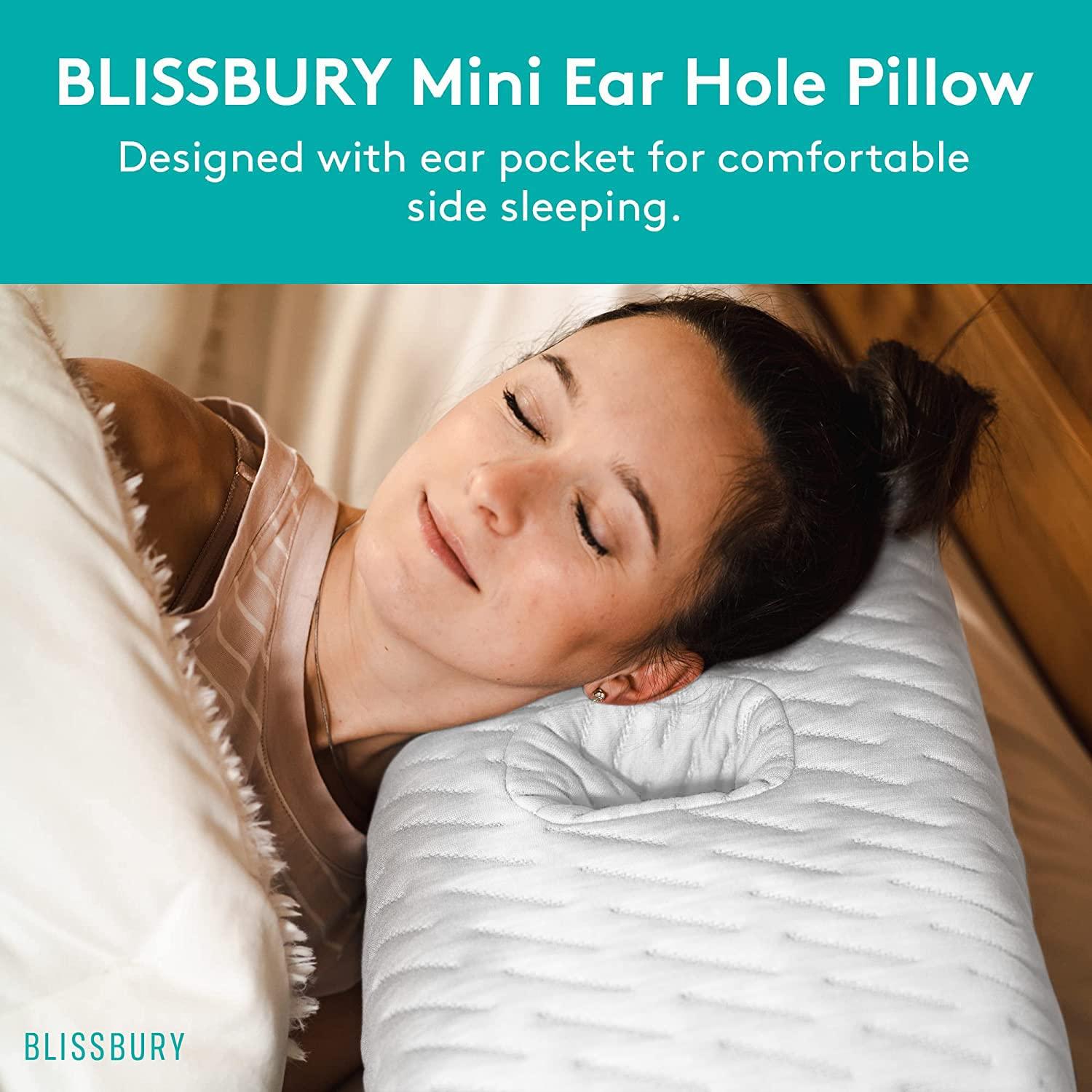 BLISSBURY BLISSBURY Mini Ear Pillow | Ear Piercing Pillow for Side Sleeping | Travel Friendly CNH Pillow with Ear Hole | Soothing Hole for Ear Pain | Piercing Health & Ear Recovery for Side Sleepers | Donut Ear