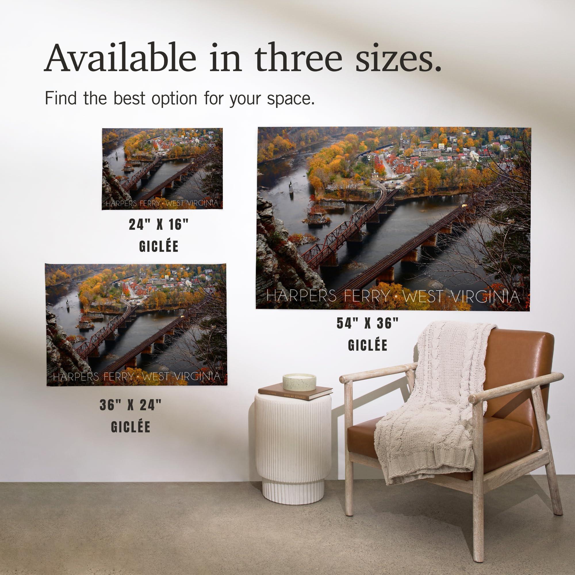 Lantern Press Lantern Press 36x54 Inch Giclee Art Print Wall Decor, Harpers Ferry, West Virginia, Bird\'s Eye View