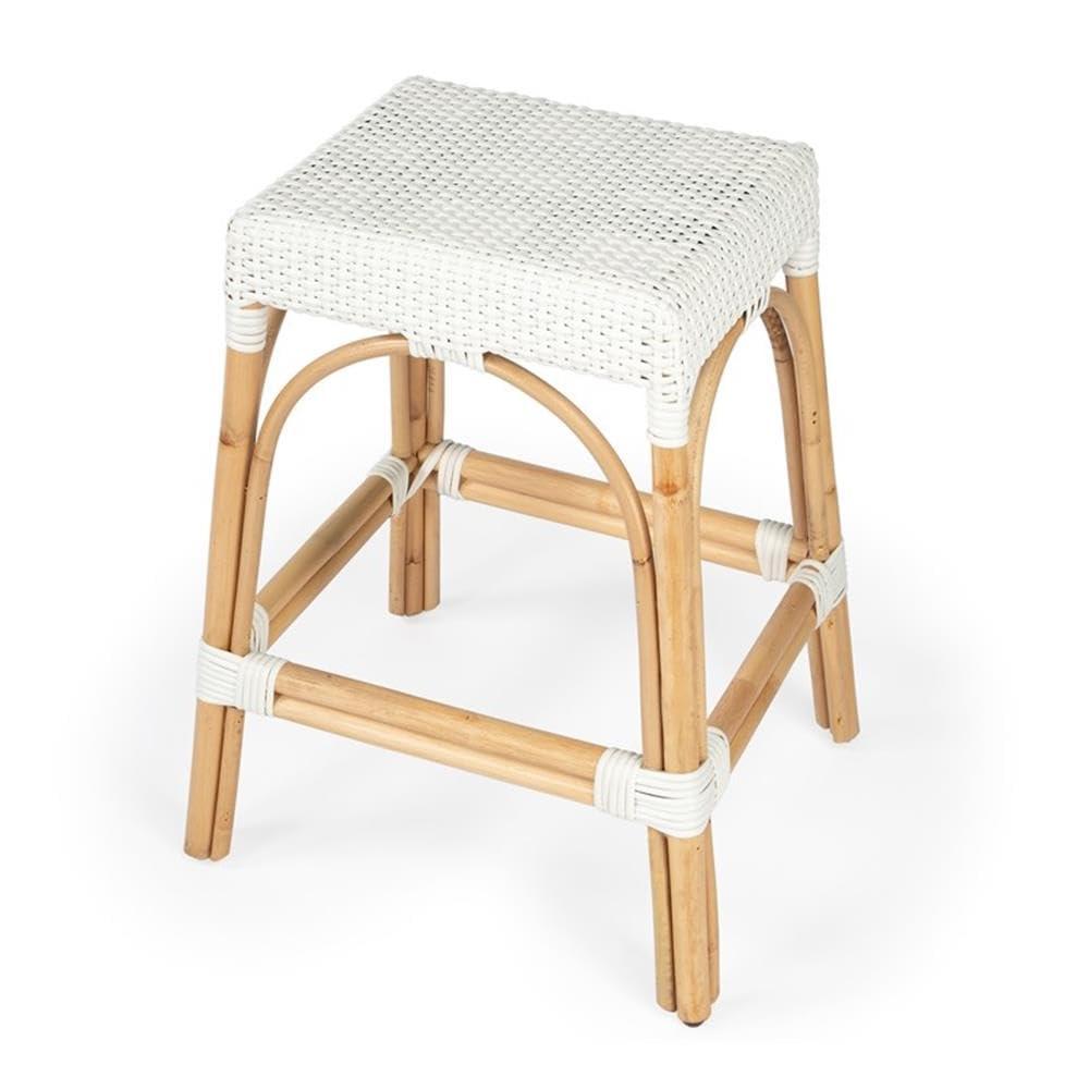 Butler Specialty Company Butler Specialty Company Robias Rattan 24.5\" Counter Stool - Glossy White