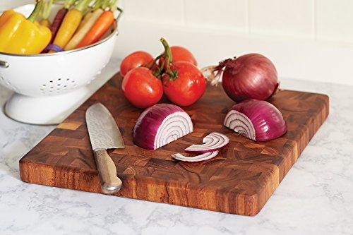 Ironwood Gourmet Ironwood Gourmet 28218 Square Charleston End Grain Chef's Board , Acacia Wood 14" Square