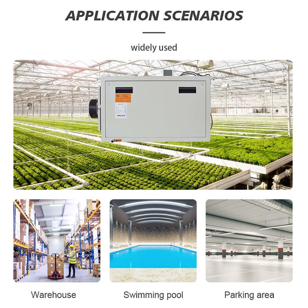 INTBUYING INTBUYING Ceiling Mounted Dehumidifier Basement Dehumidifier Removable Machine 85L/D-170L/D LCD Touch Control Panel for Planting Greenhouses Swimming Pool and Basement 110V
