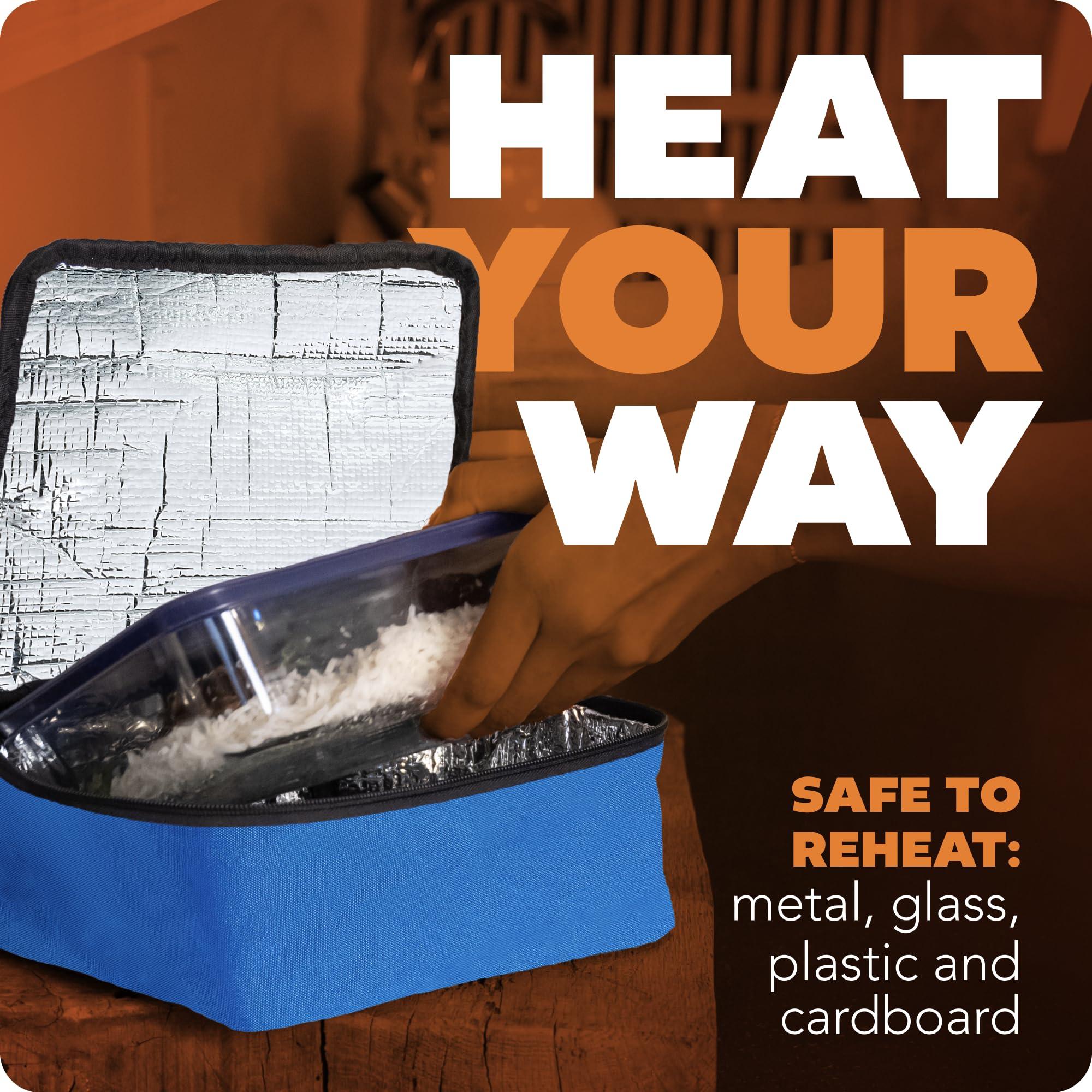 Hot Logic HotLogic Mini Portable Electric Lunch Box Food Heater - Innovative Food Warmer and Heated Lunch Box for Adults Car/Home - Easily Cook, Reheat, and Keep Your Food Warm - Blue (120V)