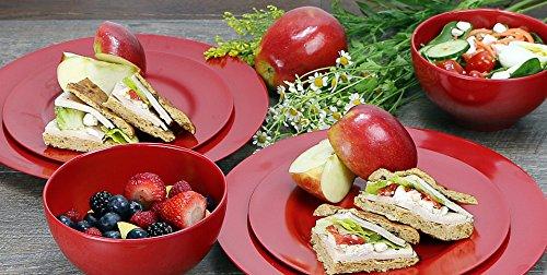 Reston Lloyd Calypso Basics by Reston Lloyd Melamine Dinner Plate, Set of 6, Red