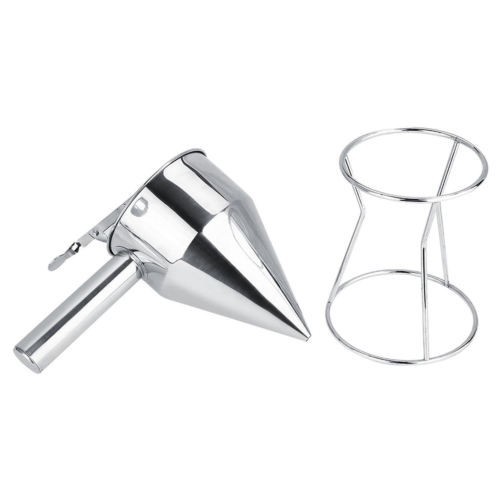 Akozon Akozon Stainless Steel Baking Funnel with Rack, Pancake Batter Dispenser, Octopus Balls & Cupcake Making Kitchen Tool for Home & Bakery Use