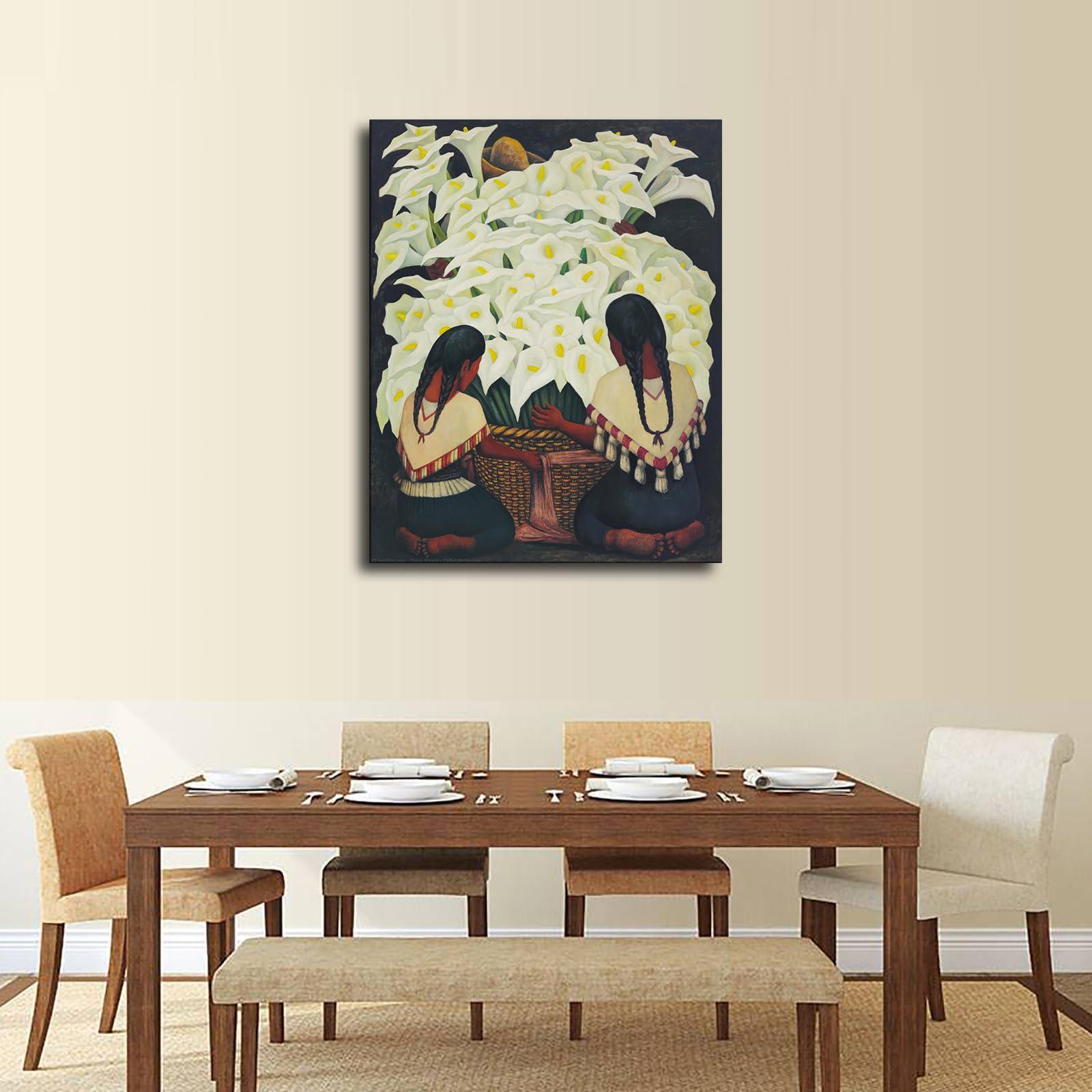 NikkOh NikkOh Calla Lily Vendor Diego Rivera Poster Canvas Painting Wall Art Picture Gift Bedroom Home Aesthetic Decoration (Unframed,2027inch)
